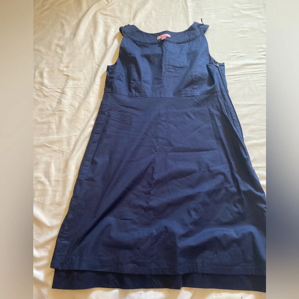 Lilly Pulitzer Navy Gold Women Dress - Size 8 - Sleeveless- Excellent condition - Picture 7 of 12